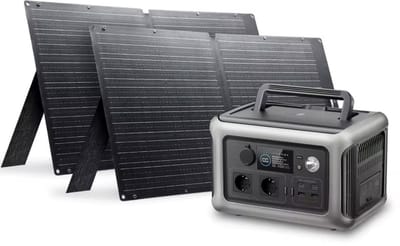 Powerstation - Inclusief 2x Zonnepaneel - Camper - Vakantie - Boot - IP67 Waterdicht - 2 Stuks 110 Watt Paneel - 600W AC - Zonnepaneel inklapbaar