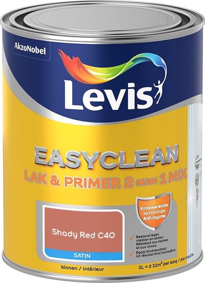 Levis - Easyclean Lak & Primer 2-In-1 Mix - Shady Red C40 - Mengverf - 1 L