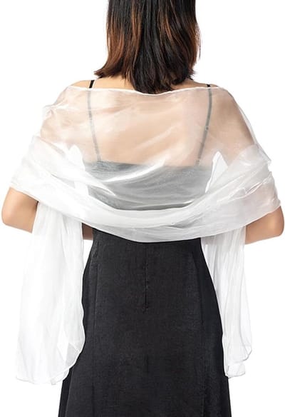 Lichte en Zachte Chiffon Sjaal voor Dames - Oversized Schouder Sjaal voor Avondjurken, Ideaal voor Feestelijke Gelegenheden en Modeaccessoires