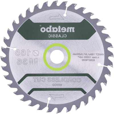 Zaagblad - Zaagblad hout - Accuzaag gebruiken - Extra dunne bladdikte - 165x16/10x20 Z36 - Meerkleurig