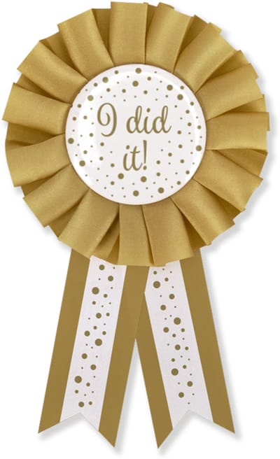 BTH - Broche - I Did It! - Goud-Wit - Pins - Broches Dames - Verjaardag - Decoratie - Geslaagd - Geslaagd Versiering - 1x