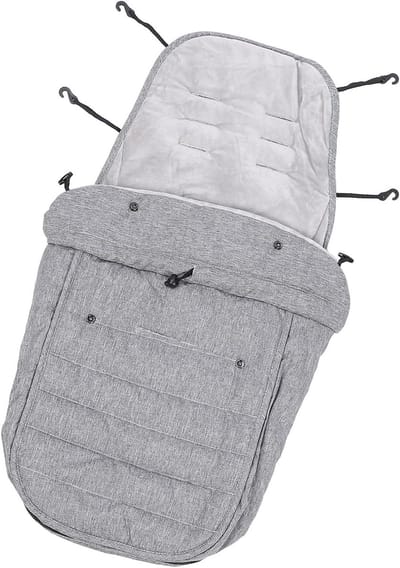 Kinderwagen Voetenzak - Baby Voetenhoes - Warm Blijven - Verstelbaar Slot - 40 x 85 cm - Grijs