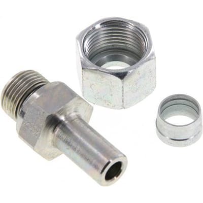 12S & G3/8'' Verzinkt Stalen Rechte Draaidoorvoer Buitendraad 630bar NBR Verstelbaar ISO 8434-1 [2 Stuks]