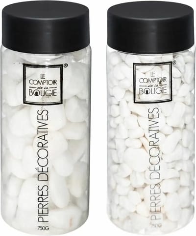 Atmosphera Decoratie stenen - wit - middelgroot en klein - 750 gram - Aquarium en vazen vulling