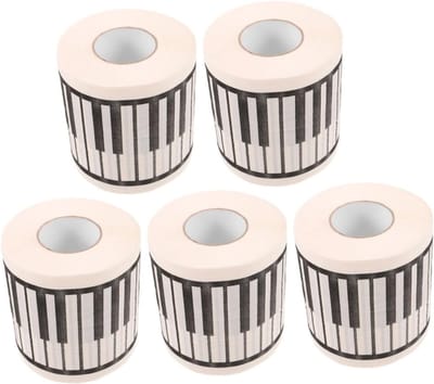 Toiletpapier met Piano Print - Muziek Papier Rollen - Badkamer Decoratie - Creatieve Muziek Thema Prints - 5 Rollen