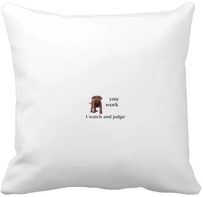 Akyol - you work i watch and judge Kussen hoes - Quotes - mensen die houden van quotes - hond - quotes - verjaardagscadeau - verjaardag - cadeau - kado - geschenk - gift - 40 bij 40 cm