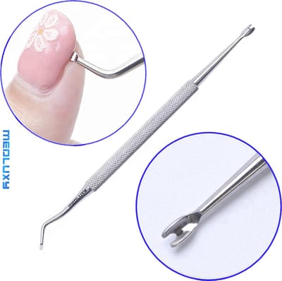 MEDLUXY® Nagelheffer & Nagelriemmesje 16 cm – Professionele Excavator & Cuticle Cleaner van Chirurgisch RVS – Dubbelzijdig Pedicure Instrument voor Ingegroeide Nagels