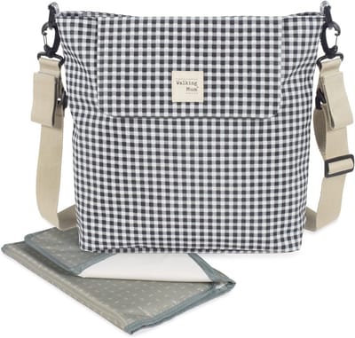 Luiertas voor kinderwagen en schouder, zwart, 42 x 36 x 13 cm