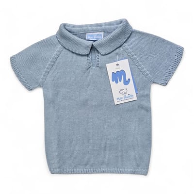 Mac Ilusion Gebreid Poloshirtje |9777J|Brisa / lichtblauw|1 maand | maat 56