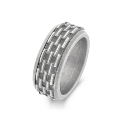 Frank1967 7FR-0023-59 - Ring - Geborstelde afwerking - Zilverkleurig - Roestvrij Staal - Maat 59