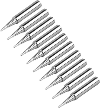 Set van 10 Vervangende Solderingtips van Hoge Kwaliteit - Corrosiebestendig en Eenvoudig Schoon te Maken, Geschikt voor Diverse Solderingstations en Projecten