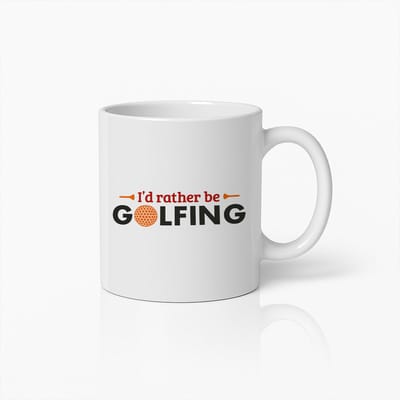 Koffiemok 330ml – I’d Rather Be Golfing – Grappige Golf Beker – Leuk Cadeau voor Golfliefhebbers & Sportfans
