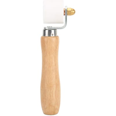 Rouleau de pression manuel en PTFE 28 mm 1,1 po Roulement bidirectionnel Manche en bois Résistant à la chaleur Soudure