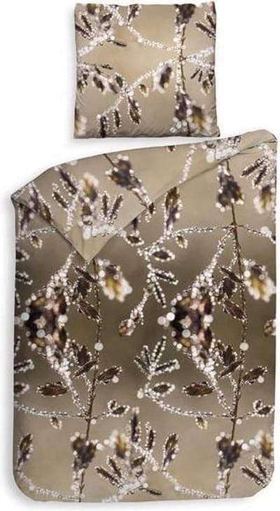 Heckett & Lane Isabelle - Flanel - Dekbedovertrek - Eenpersoons - 140x200/220 cm - Taupe