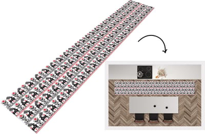 Keukenloper - Loper keuken - Hert - Patroon - Zwart - Rood - 300x50 cm - Keukenloper vinyl