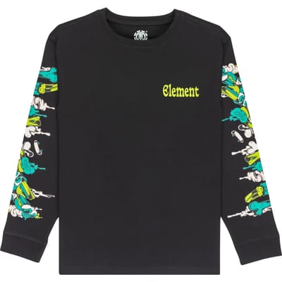 Element Rolling Dead T-shirt Met Lange Mouwen Zwart 14 Years Jongen