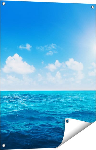 Gards Tuinposter Water Midden op Zee met Zonneschijn - 60x80 cm - Tuindoek - Tuindecoratie - Wanddecoratie buiten - Tuinschilderij