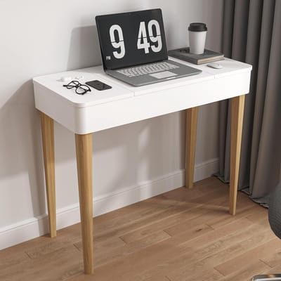 Kaptafel met spiegel - Kaptafel meubel - Make-up aanbrengen - Geïntegreerde LED - 836 x 40 x 75 cm - Wit