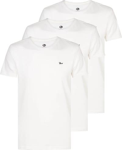 Petrol Industries Heren T-shirts 3-Pack - Ronde Hals - Korte Mouw - Katoen - Regular Fit - Multipack van 3 stuks - Wit - Maat XXXL