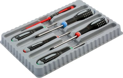 Bahco Ergo Schroevendraaierset Werkplaats 6-delig Plat, Kruiskop Pozidriv, Kruiskop Phillips, Binnen-zesrond (TX)