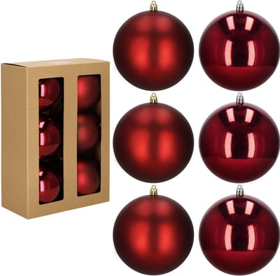 Kerstballen | 6 Stuks | Rood