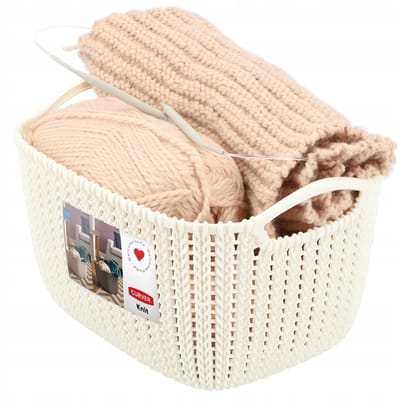 Kunststof mand Knit S Curver 17x30x22cm wit