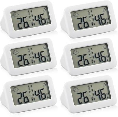 Digitale Thermometer en Hygrometer – Mini Vochtigheidsmeter voor Binnen met Smiley Indicator – Perfect voor Babykamer, Woonkamer, Kantoor en Keuken