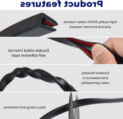 Rubber U-profiel randbescherming 1.5 mm x 6 m voor staalplaten, deuren en ramen, EPDM bescherming voor metaal en glas