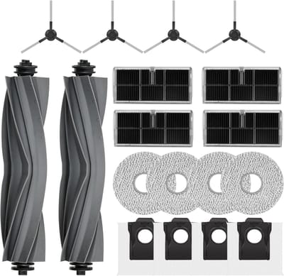 18 stuks accessoireset - Geschikt voor Mova P50 Pro Ultra - P50 Ultra - Dreame X40 Ultra Complete - X40 Master - L40 Ultra - 2 hoofdborstelen - 4 filters - 4 dweildoeken - 4 stofzakken - 4 zijborstels