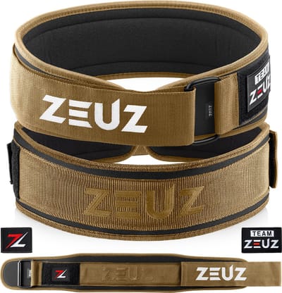 ZEUZ Gewichthefriem voor Fitness & CrossFit – Olympic Lifting belt - Gewichtheffen - Brace – Maat XL - Beige