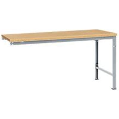 Manuflex aanbouwtafel UNIVERSAL Speciaal, tafelblad multiplex, 1750 x 1000, aluminium zilver