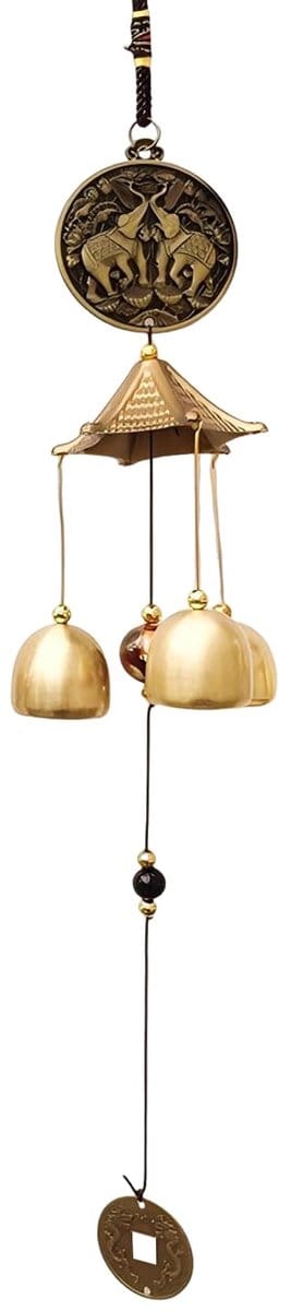 Dailygoods - Windgong met Olifant Design - Vintage Metalen Feng Shui Ornament
