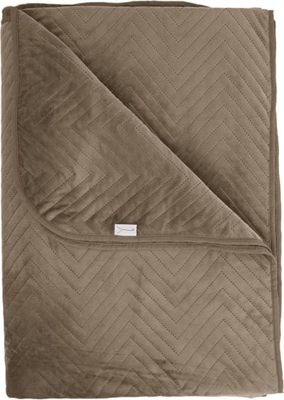 Yellow Bed Sprei Madeline - Bedsprei Eenpersoons - Visgraat patroon - 180x260 cm - Taupe