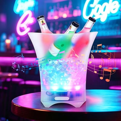 Led-ijsemmer met meerkleurige verlichting, 5 liter capaciteit, ideaal voor wijn, champagne en bier tijdens feesten en thuisgebruik