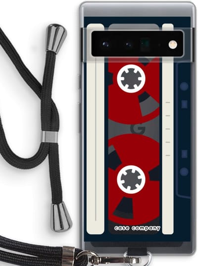 Case Company® - Hoesje met koord geschikt voor Google Pixel 6 Pro hoesje met Koord - Here's your tape - Telefoonhoesje met Zwart Koord - Bescherming aan alle Kanten en Over de Schermrand