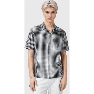 AllSaints Tawney Ss Shirt Black Größe: L | Casual hemden Outlet | Herren | Schwarz