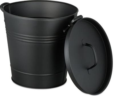 kolenemmer met deksel - 19 l - 2 handvatten - open haard - kolenemmer