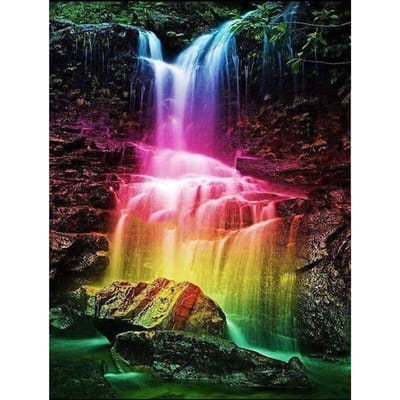 5D DIY Diamantschilderij Waterval Volledige Ronde Boor Foto Diamantborduurwerk Kruissteek 20X30CM pink