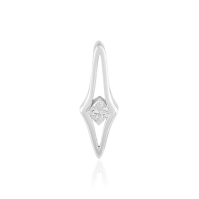 Cavill - Zilveren Hanger - 925 Sterling Zilver Gerhodineerd - 0,054 Ct I3 H Prinsessenslijpvormige Diamant - Modern Ruitvormig Design