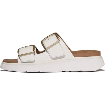 FitFlop FitFlop Gen-FF Buckle Two-Bar Leather Slides WIT - Maat 37