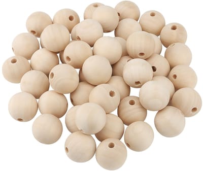 Dailygoods- Houten Kralen 30 mm - 100 Stuks - Natuurlijke Afstandskralen - Gat 6 mm - Ambachtelijke Decoratie - Hoge Kwaliteit - Afstands-kralen