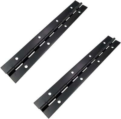 2 stuks pianoscharnier, 400 x 30 x 0,8 mm roestvrij staal, lang meubelscharnier met gaten, voor piano's, kastdeuren en grote ramen