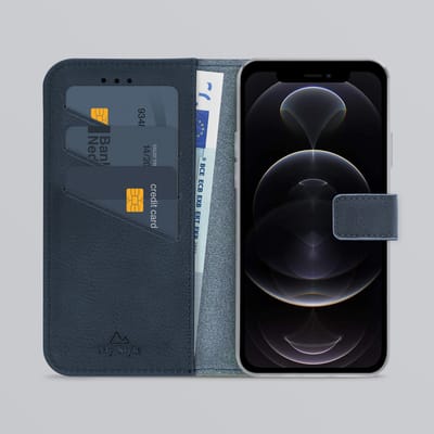 My Style Telefoonhoesje geschikt voor Apple iPhone 12 Hoesje | My Style Flex Wallet Bookcase Portemonnee | Pasjeshouder voor 3 Pasjes | Telefoonhoesje voor Pinpas / OV Kaart / Rijbewijs - Royal Blue | Blauw