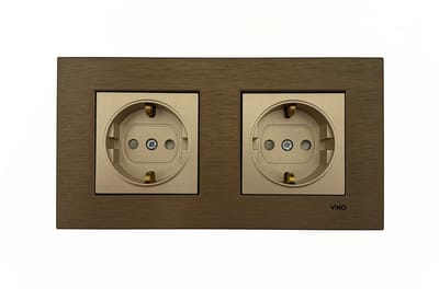 Panasonic Viko [Novella] - Stopcontact Tweevoudig - Metal Bronze/Champagnegoud - Inbouw