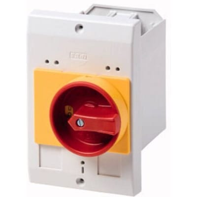 Eaton E-PKZ0-GR 072908 Lege behuizing Inbouw, Met NOT-AUS schakelaar (l x b x h) 80 x 85 x 129 mm NOT-AUS Rood, Geel, Grijs 1 stuk(s)