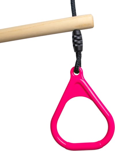 BOOST2 trapeze met Kunststof Ringen roze met zwart touw voor schommel
