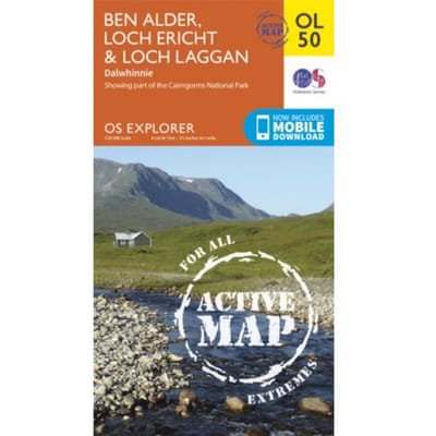 Ben Alder, Loch Ericht & Loch Laggan, Dalwhinnie - Ordnance Survey