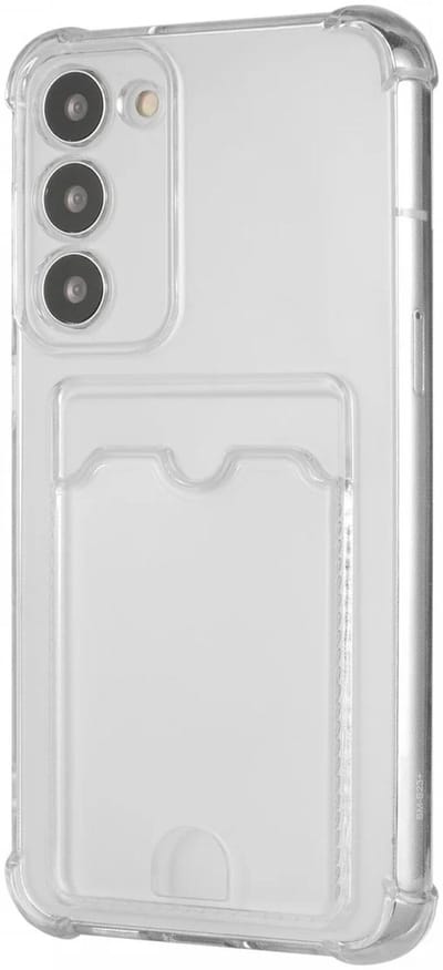 Transparant Dun TPU Hoesje met Pasjeshouder Geschikt voor Samsung Galaxy S23 | Back Cover | Schokbestendig | Ultra Dun | Kaarthouder Achterkant | Shockproof | Doorzichtig