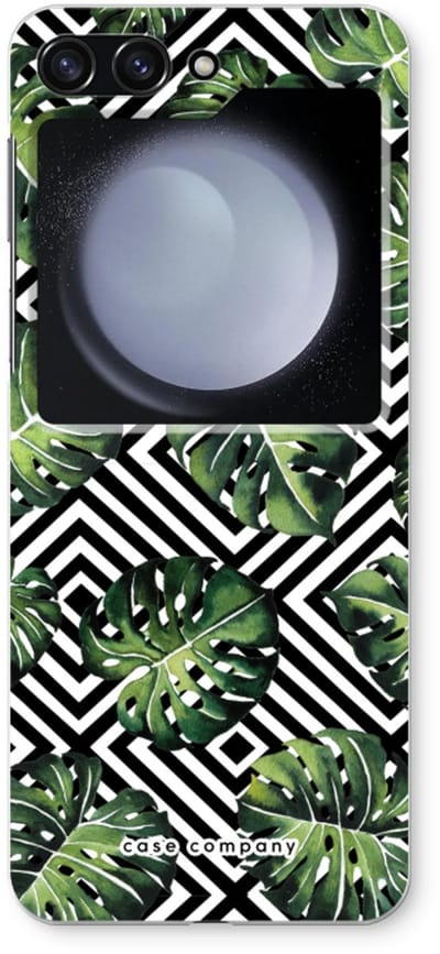 Case Company® - Hoesje geschikt voor Samsung Galaxy Z Flip5 hoesje - Geometrische jungle - Soft Cover Telefoonhoesje - Bescherming aan alle Kanten en Schermrand