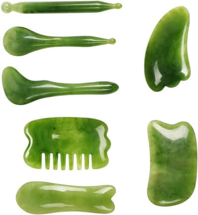 Set van 7 Stukken Massage Hulpmiddelen voor Lichaam en Gezicht - Gua Sha, Acupunctuur en Scraping Massage Gereedschap voor Anti-Rimpel Behandeling en Ontspanning